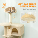 PawHut Cat Tree Tower With Sisal Scratching Posts, Condos, Beige
