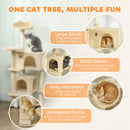 PawHut Cat Tree Tower With Sisal Scratching Posts, Condos, Beige