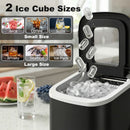 HOMCOM Countertop Ice Maker Machine Self-Cleaning 2 Sizes Black