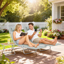 Outsunny 2 Pieces Sun Loungers Foldable Reclining Chair, Light Grey