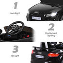 Licensed Audi TTRS 12V Battery-Powered Vehicle with 2 Motors MP3 music-Black