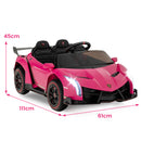 4WD Kids Ride On Sports Car Lamborghini with Taillights-Pink
