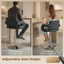 HOMCOM Bar Stools Adjustable Swivel With Armrest Set Of 2 Black