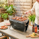 Outsunny Charcoal BBQ Grill Portable With Tilting Grate Black