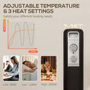 HOMCOM White 2000W 9 Fin Oil Filled Heater Radiator For Home