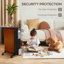 HOMCOM White 2000W 9 Fin Oil Filled Heater Radiator For Home