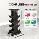 SPORTNOW Hex Dumbbells Set With Dumbbell Rack, 1kg, 2kg, 3kg, 4kg Set
