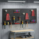 HOMCOM 38 Pcs Wall-Mounted Pegboard with Hooks and Storage Shelves