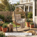 Outsunny Hammock Chair Stand Only, Hanging Chair Stand, 150 KG Load, Black