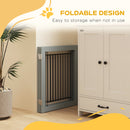 PawHut Foldable Wooden Pet Gate w/ 3 Panels 2 Support Feet for Small Dogs