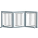 PawHut Foldable Wooden Pet Gate w/ 3 Panels 2 Support Feet for Small Dogs