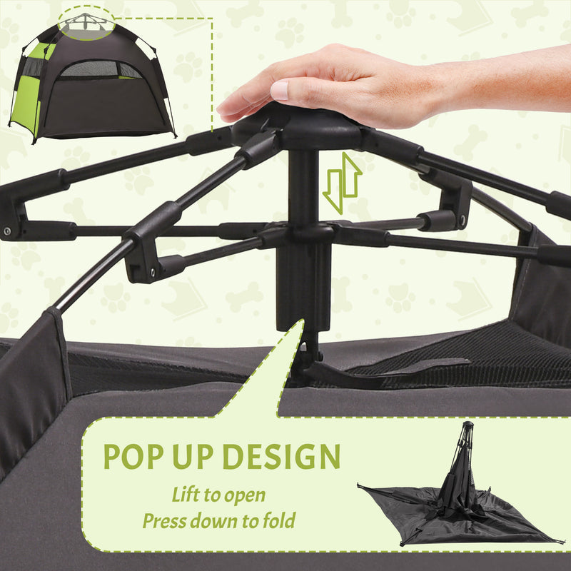 PawHut Foldable Dog Cat Tent With Waterproof Oxford Cloth, Carry Bag