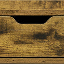 HOMCOM Floating Nightstand Set Of 2, Nightstand With Drawer, Rustic Brown