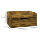 HOMCOM Floating Nightstand Set Of 2, Nightstand With Drawer, Rustic Brown