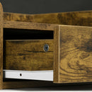 HOMCOM Floating Nightstand Set Of 2, Nightstand With Drawer, Rustic Brown