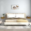 HOMCOM Floating Nightstand Set Of 2, Nightstand With Drawer, Rustic Brown