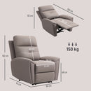 HOMCOM Recliner Armchair, Manual Reclining Chair for Living Room, Grey
