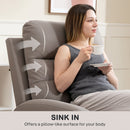 HOMCOM Recliner Armchair, Manual Reclining Chair for Living Room, Grey