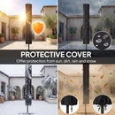 Outsunny 2.8 m Garden Parasol Umbrella with Light, Patio Umbrella, Navy Blue