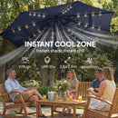 Outsunny 2.8 m Garden Parasol Umbrella with Light, Patio Umbrella, Navy Blue
