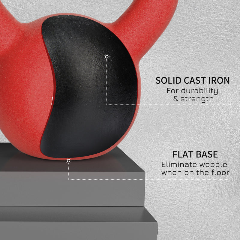 HOMCOM 10KG Kettlebell with Soft Body and Non-Slip Handle, Red