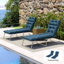 Outsunny Garden Lounge Chair Cushions Set of 2, 220gsm Fabric, Navy Blue