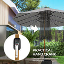 Outsunny Double Sided Garden Parasol W/ 48 Solar LED Lights 4.6m Light Grey