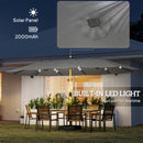 Outsunny Double Sided Garden Parasol W/ 48 Solar LED Lights 4.6m Light Grey
