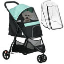 PawHut Dog Stroller For XS Dogs, S Dogs, Cats With Rain Cover