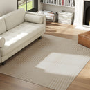 HOMCOM Modern Geometric Rug, Thick Plush, Non-Slip,Cream