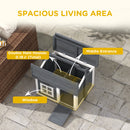 PawHut Rabbit Hutch Indoor Outdoor w/ Top Handle, Openable Roof - Grey