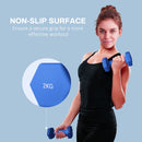 SPORTNOW Set of 2 Hexagonal Dumbbells Weights Pair, 2 x 2kg, Blue