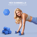 SPORTNOW Set of 2 Hexagonal Dumbbells Weights Pair, 2 x 2kg, Blue