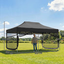 Outsunny 3 x 4.5 m Pop Up Gazebo with Mesh, Heavy Duty Party Tent Marquee