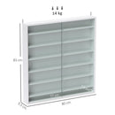 HOMCOM 7-Tier Wall Display Cabinet w/ Shelves Glass Doors