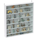HOMCOM 7-Tier Wall Display Cabinet w/ Shelves Glass Doors