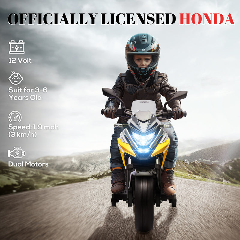 AIYAPLAY Honda Licensed 12V Kids Electric Motorbike W/ Music Headlights