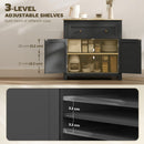 HOMCOM Sideboard, Kitchen Storage Cabinet w/ Adjustable Shelf, Drawer, Black