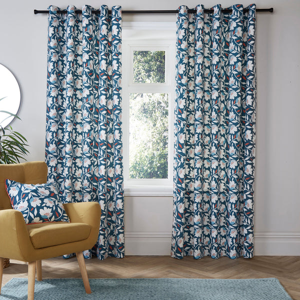 Fusion Luna Eyelet Curtains in Teal