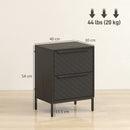 HOMCOM Chest of Drawers, Aluminium Handles, Black