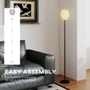 HOMCOM 3D Printed Standing Lamp with Rose Shade, 3 Colour Temperature, White