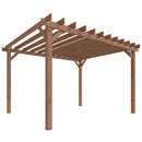 Outsunny 3.6 x 3 m Wooden Pergola Gazebo Grape Trellis, Maple Wood-effect