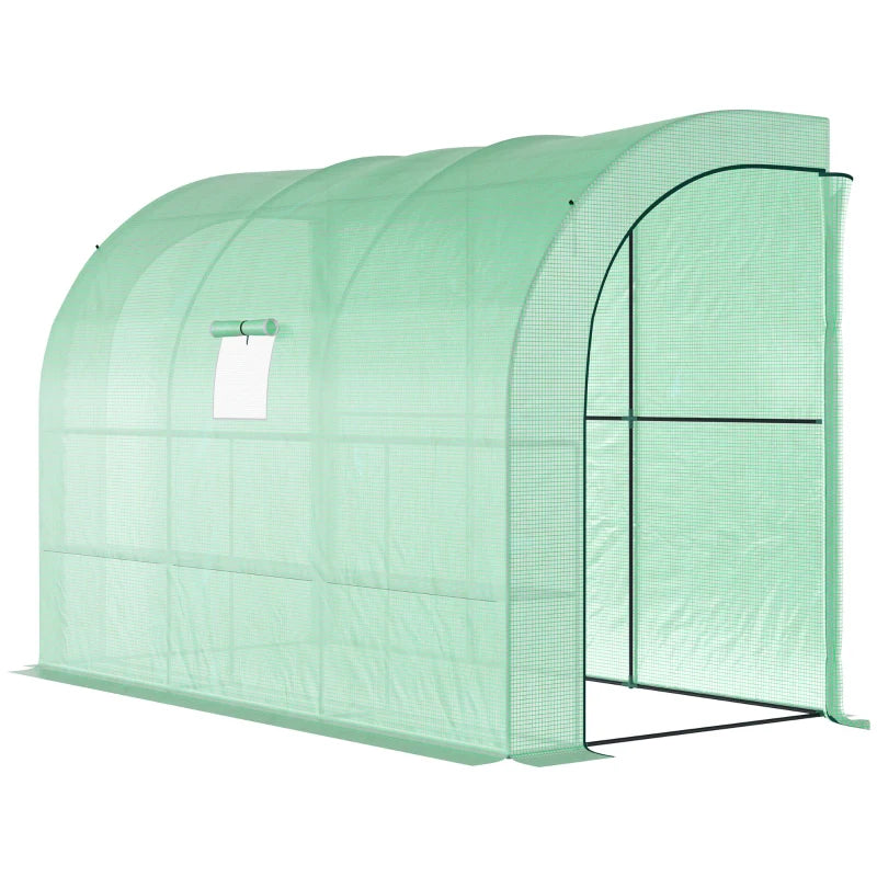 Outsunny Lean to Greenhouse 300L x 150W x 215Hcm - Green