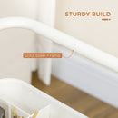 HOMCOM 3-Tier Utility Cart, Rolling Serving Trolley with Baskets and Hooks