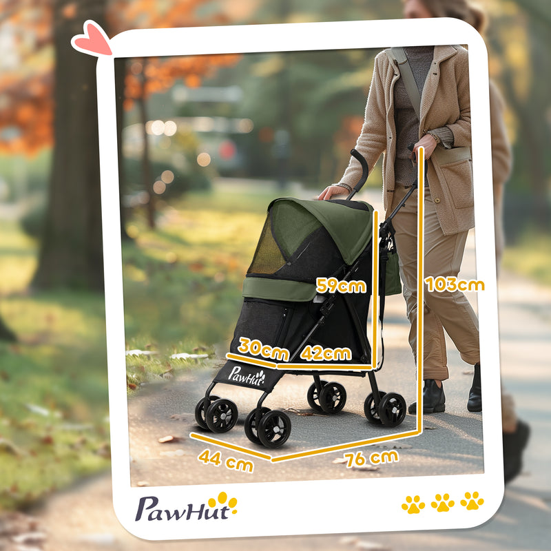 PawHut Lightweight Foldable Dog Stroller for Mini Dogs