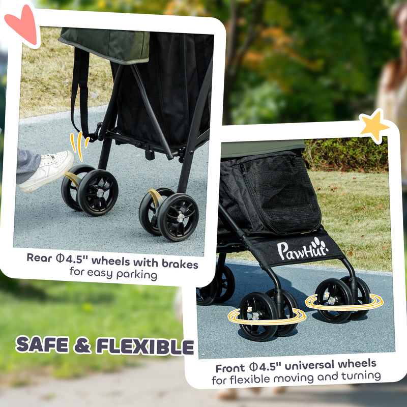 PawHut Lightweight Foldable Dog Stroller for Mini Dogs