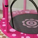 AIYAPLAY 4.6FT Kids Trampoline with Safety Enclosure Net - Pink