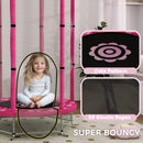 AIYAPLAY 4.6FT Kids Trampoline with Safety Enclosure Net - Pink