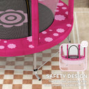 AIYAPLAY 4.6FT Kids Trampoline with Safety Enclosure Net - Pink