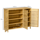 HOMCOM Rustic Shoe Cabinet, Shoe Storage Cabinet for 16 pairs of shoes